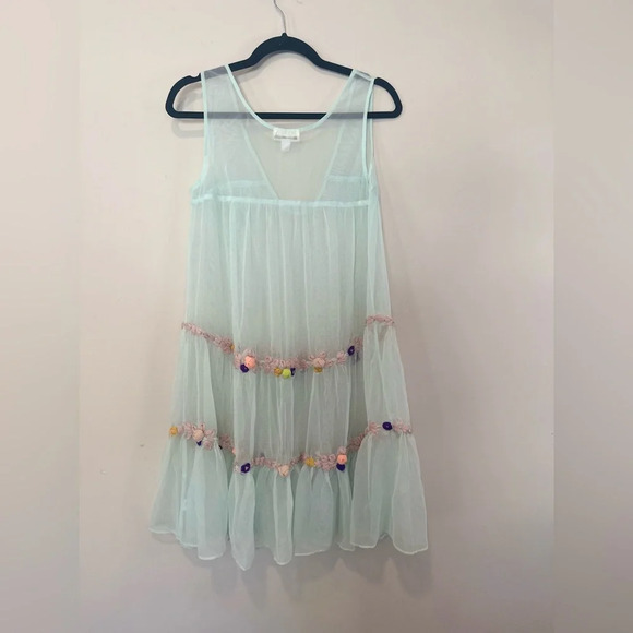KIMCHI BLUE Boho Hippy Y2k see through  Dress Swimsuit Cover-Up  Size Small 1533 - Picture 9 of 11